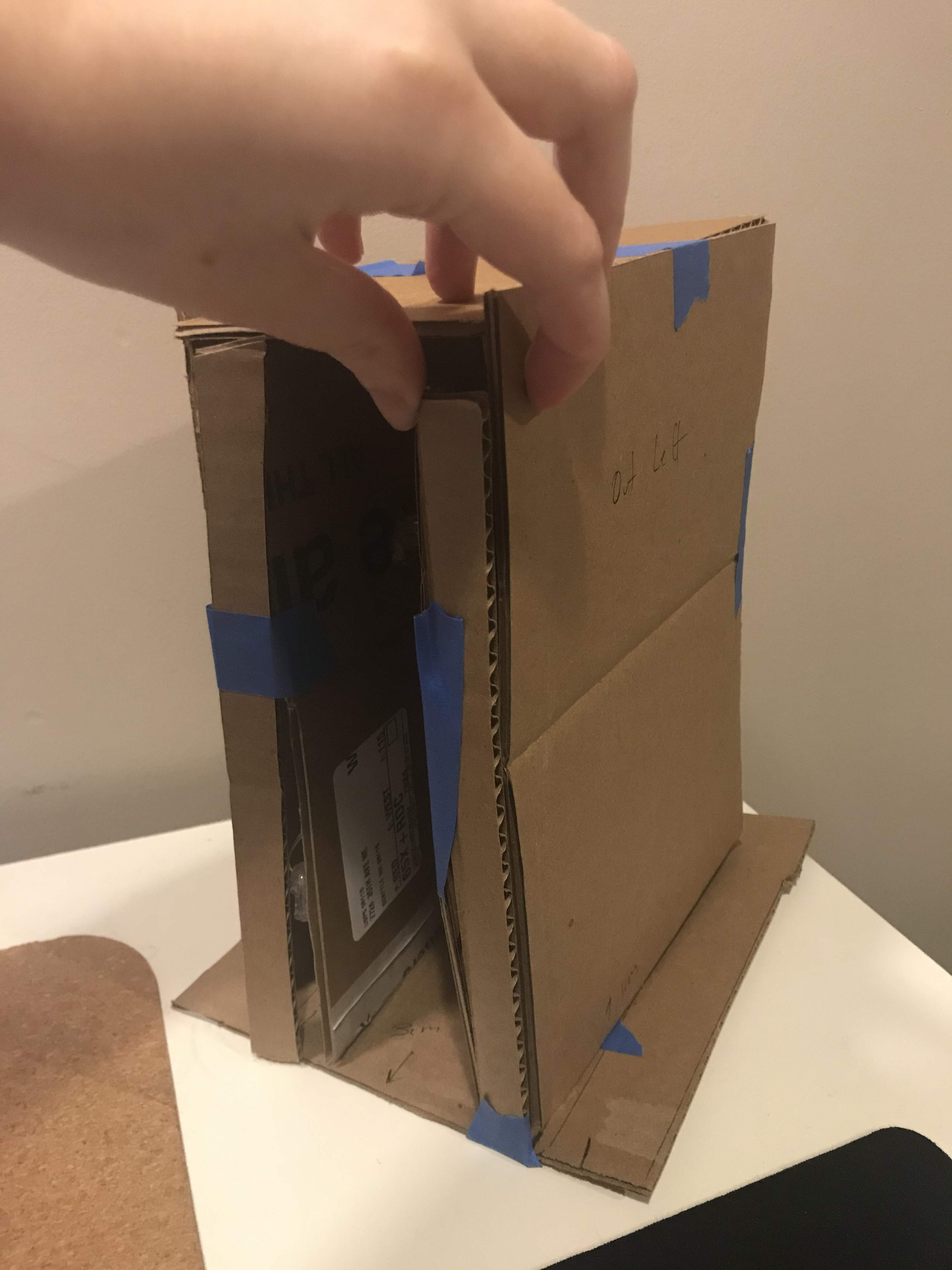 Cardboard prototype booknook